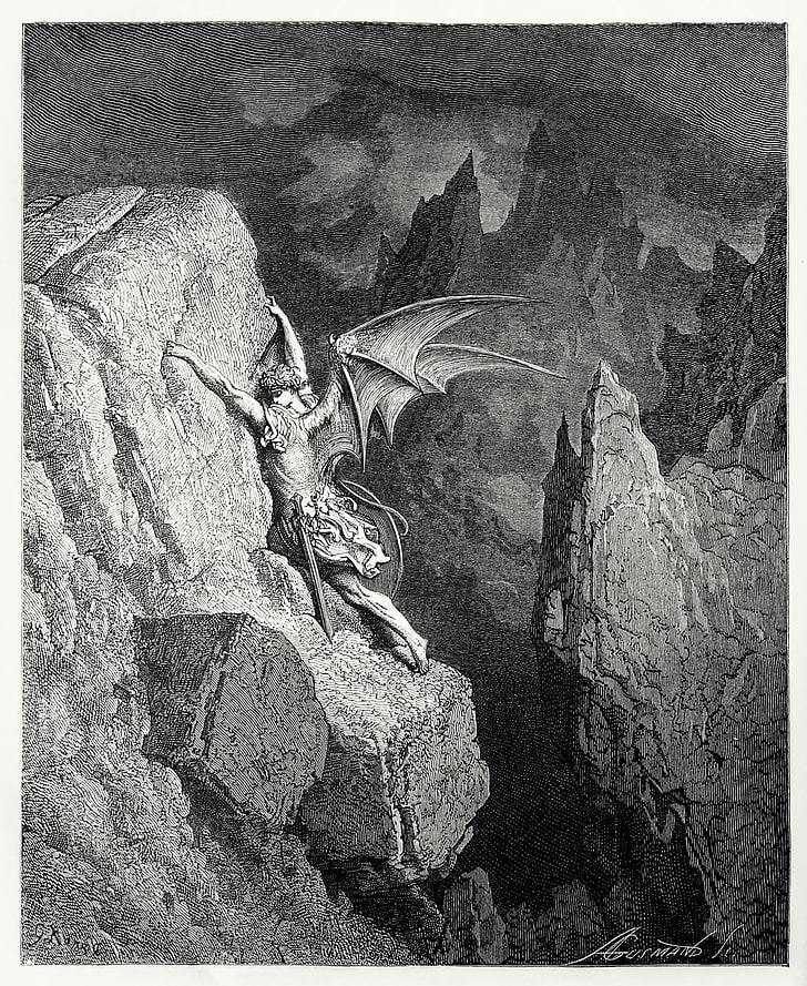 Satanismo, Satanás, Gustave Doré, Fondo de pantalla HD, fondo de pantalla de teléfono