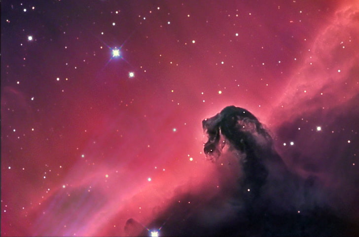 papel de parede vermelho e preto da nebulosa, Sci Fi, Nebulosa, Nebulosa Cabeça de Cavalo, Espaço, Estrelas, HD papel de parede