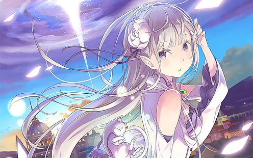 fan art, anime, Re: Zero Kara Hajimeru Isekai Seikatsu, Emilia (Re: Zero), Sfondo HD HD wallpaper