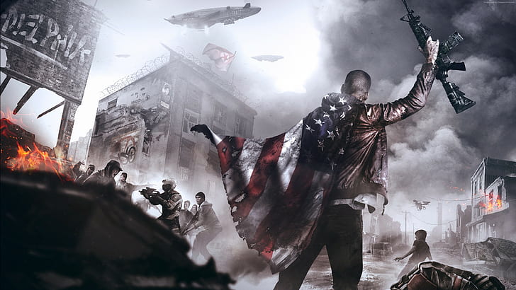 shooter, fps, screenshot, PC, grey, PS4, base, art, soldier, XBox one, Homefront: The Revolution, HD wallpaper