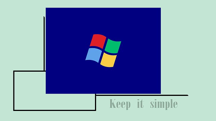 лого, лого на Windows, цифров, прост фон, HD тапет