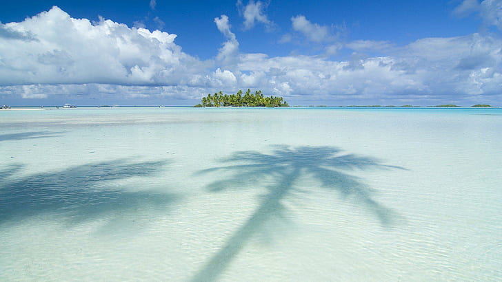Océan Nuages ​​Nature Îles Palmiers Tahiti Skyscapes Plages Images de fond, arrière-plan, plages, nuages, images, îles, nature, océan, palmier, skyscapes, tahiti, arbres, Fond d'écran HD