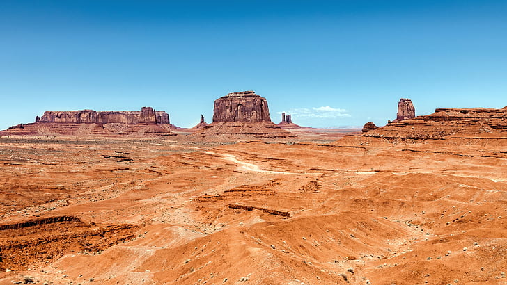 Monument Valley, deserto, rochas, Utah, Arizona, EUA, Monument, Vale, deserto, rochas, Utah, Arizona, EUA, HD papel de parede