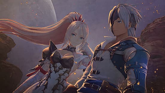 Tales of Arise, 4K, mujeres, hombres, BANDAI NAMCO Entertainment, Alphen (Tales of Arise), Shionne (Tales of Arise), arte de videojuegos, niños de videojuegos, niñas de videojuegos, Fondo de pantalla HD HD wallpaper
