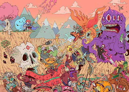 иллюстрация в демонической тематике, ЛСД, грибы, HD обои HD wallpaper