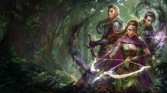  Fantasy, Elf, Archer, Bow, Warrior, Wizard, Woman Warrior, HD wallpaper HD wallpaper