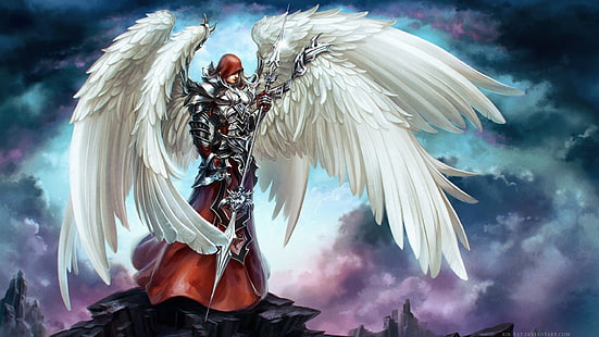 ангел, архангел, крылья, HD обои HD wallpaper