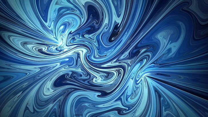 blue, abstraction, background, paint, picture, color mixing, HD wallpaper