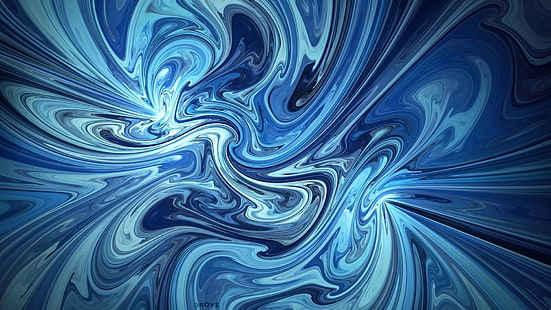 синьо, абстракция, фон, боя, картина, смесване на цветове, HD тапет HD wallpaper