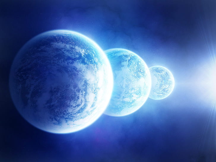 Planets in a Row, planets, HD wallpaper