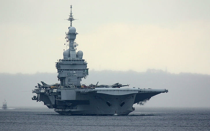charles de gaulle aircraft carrier french navy, HD wallpaper