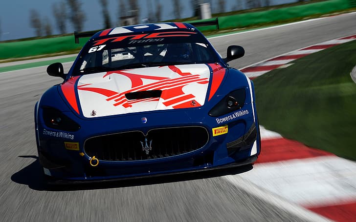 Maserati GranTurismo, car, vehicle, blue cars, HD wallpaper