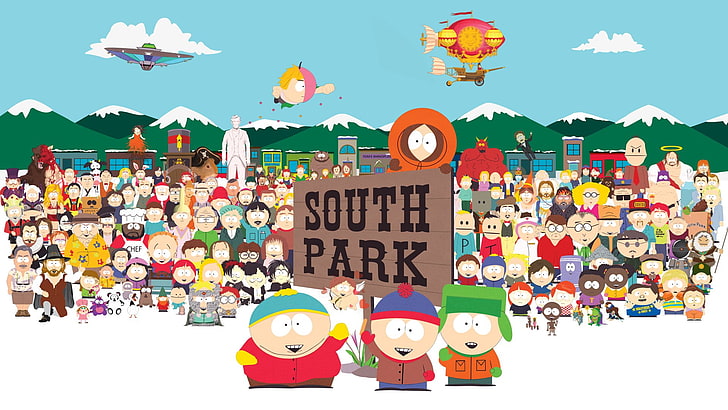 South Park, Eric Cartman, Kenny McCormick, Kyle Broflovski ve Stan Marsh, HD masaüstü duvar kağıdı