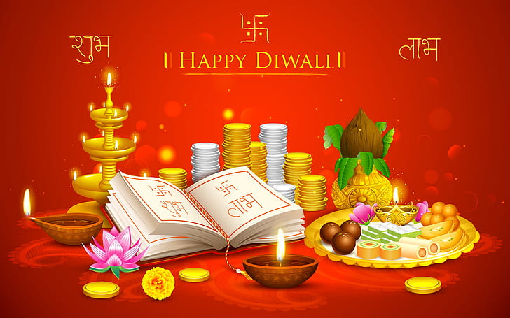 Fiestas indias, feliz Diwali, Fondo de pantalla HD