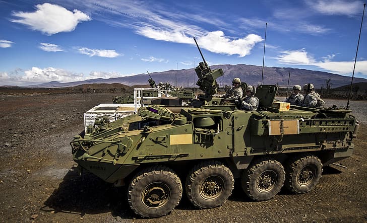 Armee, Soldaten, USA, militärische Ausrüstung, APC, „Stryker“ (Stryker), HD-Hintergrundbild
