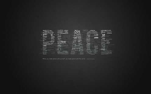 平和、引用、タイポグラフィ、モノクロ、ミニマリズム、 HDデスクトップの壁紙 HD wallpaper
