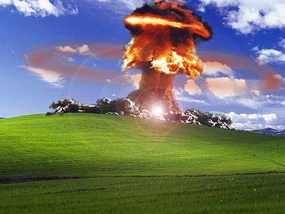 폭탄 행복 윈도우 XP Microsoft Windows 원자 폭탄 핵 1499x1125 기술 Windows HD 아트, 폭탄, 행복, HD 배경 화면 HD wallpaper