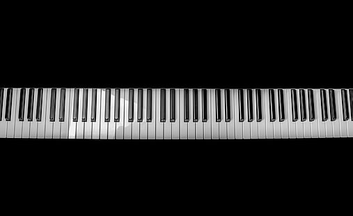 Клавиатура за пиано, музика, музика, пиано, бяло, черно, звук, свирене, възпроизвеждане, джаз, клавиши, клавиатура, песен, мелодия, класика, инструмент, акустика, забавление, пианист, HD тапет HD wallpaper