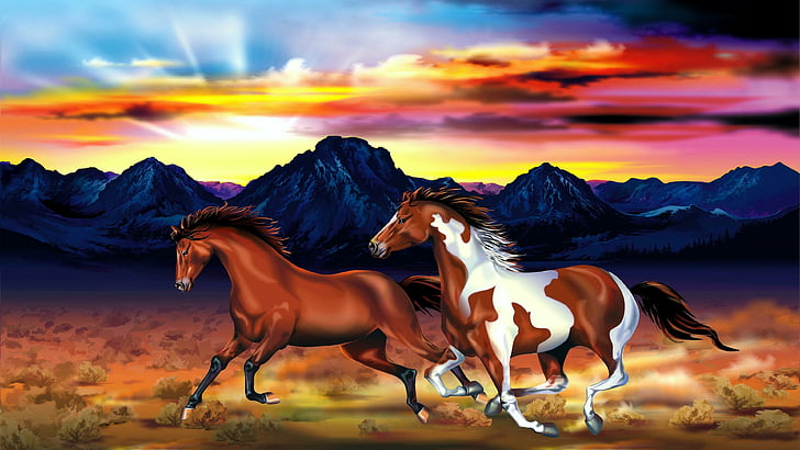 الخيول والحصان، خلفية HD