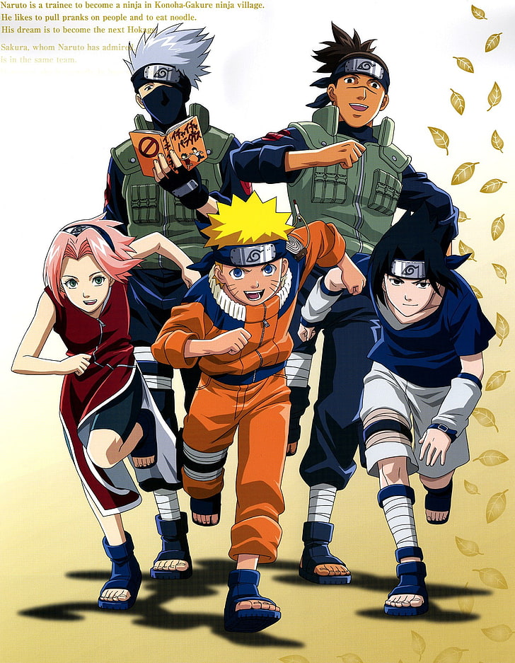 Naruto Shippuuden, Haruno Sakura, Uchiha Sasuke, Uzumaki Naruto, Hatake Kakashi, Umino Iruka, Sfondo HD, sfondo telefono