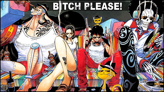 Anime, One Piece, Brook (Einteiler), Franky (Einteiler), Monkey D. Luffy, Nico Robin, HD-Hintergrundbild HD wallpaper