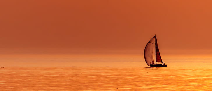 Segelboot während des Sonnenuntergangs, Sommer, Segeln, Segelboot, Sonnenuntergang Strand, Kijkduin, Meer, Segelboot, Seeschiff, Segel, Sport, Sonnenuntergang, Wasser, Yacht, draußen, HD-Hintergrundbild