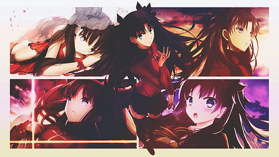 Fate / Stay Night, аниме момичета, Tohsaka Rin, Fate / Stay Night: Unlimited Blade Works, Fate Series, HD тапет HD wallpaper