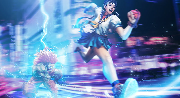Street Fighter X Tekken - Sakura Blanka, ilustrasi Sakura dan Blanca, Game, Street Fighter, street fighter x tekken, tekken, Wallpaper HD