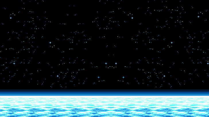 pixel, pixel artikel, pixelig, universum, weltraum, sternen, planet, minimalismus, HD-Hintergrundbild