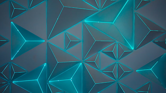 neon, 4 karat, 8 karat, geometrisch, blaugrün, HD-Hintergrundbild HD wallpaper