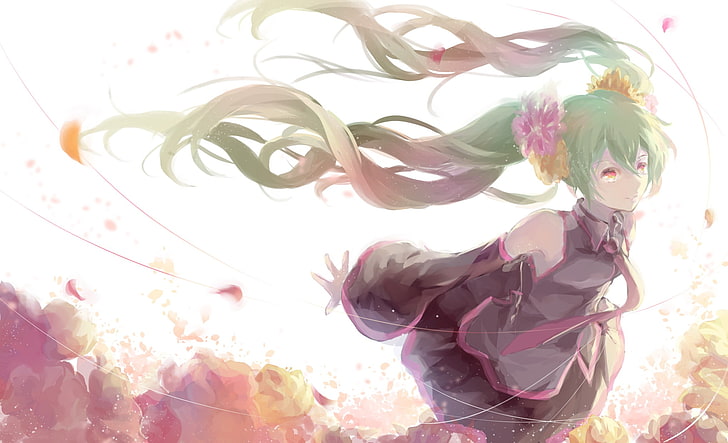 Hatsune Miku, Twintails, langes Haar, Vocaloid, Anime Girls, HD-Hintergrundbild