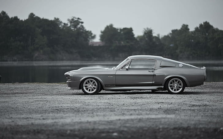 Ford Shelby GT500, car, mustang gt500, Eleanor (car), Ford, monochrome, HD wallpaper