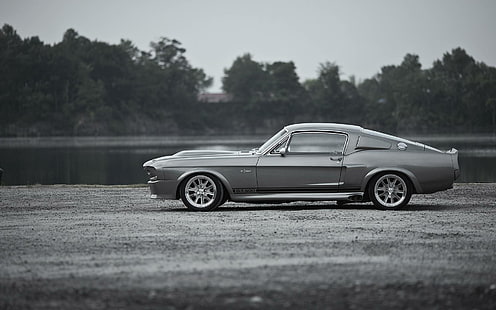 Ford Shelby GT500, bil, Mustang GT500, Eleanor (bil), Ford, svartvit, HD tapet HD wallpaper