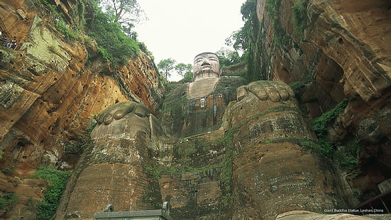 Statua gigante del Buddha, Leshan, Cina, Asia, Sfondo HD HD wallpaper