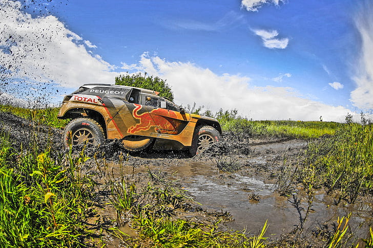 car, vehicle, Rally, dirt, mud, race cars, racing, Peugeot, HD wallpaper