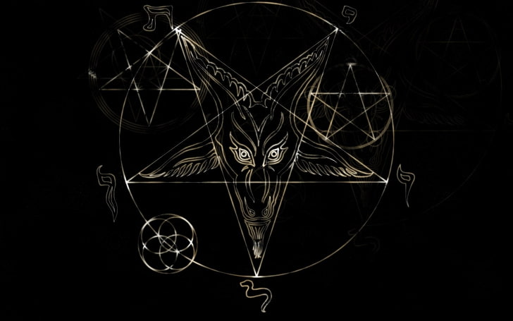 Baphomet pentagram, Dark, Occult, Pentagram, HD wallpaper
