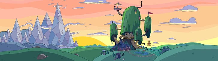 Adventure Time, manzara, ultra geniş, çizgi film, HD masaüstü duvar kağıdı