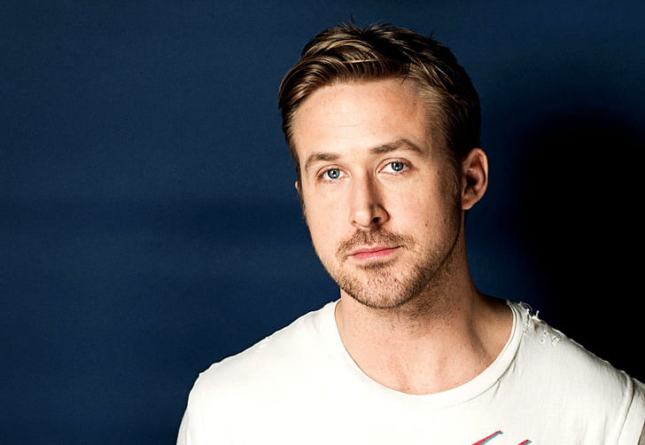 Ryan Gosling, ator, celebridade, olhar, camisa de gola branca masculina, Ryan Gosling, ator, celebridade, olhar, HD papel de parede