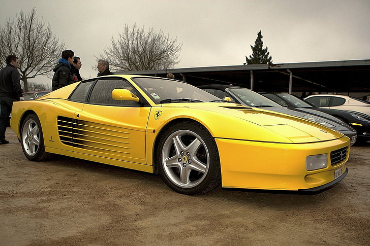 512 Cars F512 Ferrari Italia Jaune Supercars Testarossa Yellow Hd Wallpaper Wallpaperbetter