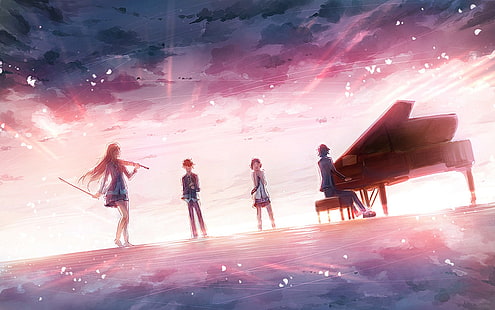 Shigatsu wa Kimi no Uso, music, piano, violin, HD wallpaper HD wallpaper