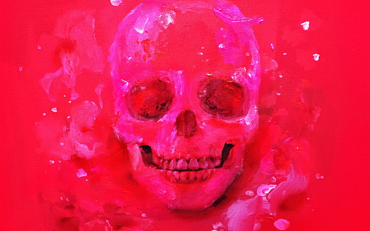 kpop, exid, cover, skull, red, art, illustration, HD wallpaper