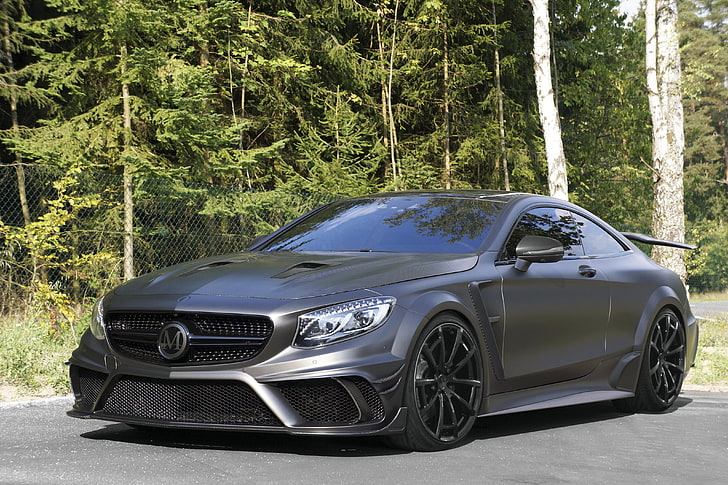 black coupe, Mercedes-Benz, Mercedes, AMG, Coupe, Mansory, S 63, S-Class, 2015, C217, HD wallpaper