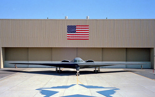 ノースロップグラマンB-2スピリット、航空機、旗、軍用機、軍用、車両、 HDデスクトップの壁紙 HD wallpaper