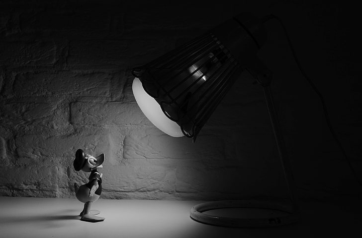 schwarz und weiß, karikatur, donald duck, scheinwerfer, walt disney, HD-Hintergrundbild