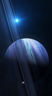 Saturn illustration, space art, planet, planetary rings, space, HD wallpaper HD wallpaper