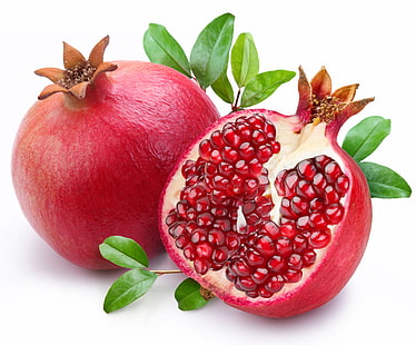 two Pomeranian fruits, pomegranate, berries, fruit, ripe, HD wallpaper HD wallpaper