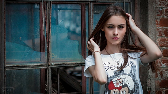 Екатерина Тимохина, окно, модель, женщины, HD обои HD wallpaper