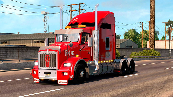 big, rig, semi, tractor, trailer, transport, transportation, truck, vehicle, HD wallpaper