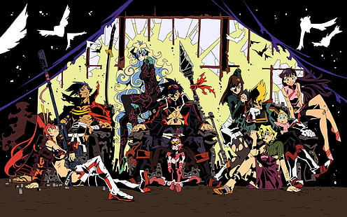 tapety postaci z anime, Tengen Toppa Gurren Lagann, Littner Yoko, Simon, anime, Teppelin Nia, Kamina, Tapety HD HD wallpaper