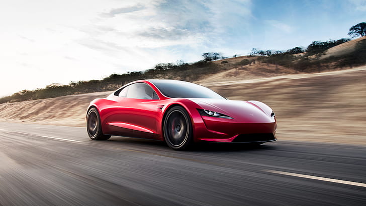 Tesla Roadster, sports car, Tesla Motors, car, electric car, supercars, HD wallpaper